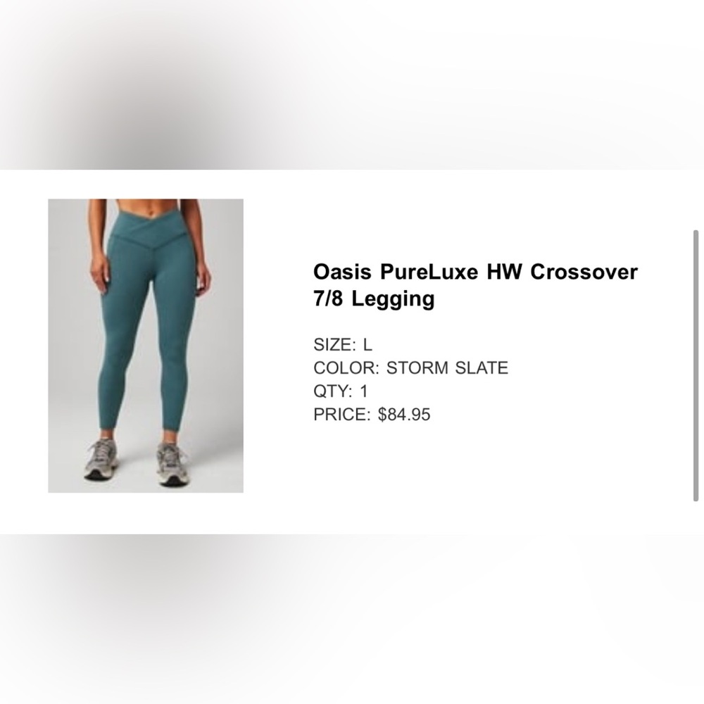 Oasis PureLuxe HW Crossover Legging in Storm Slate L